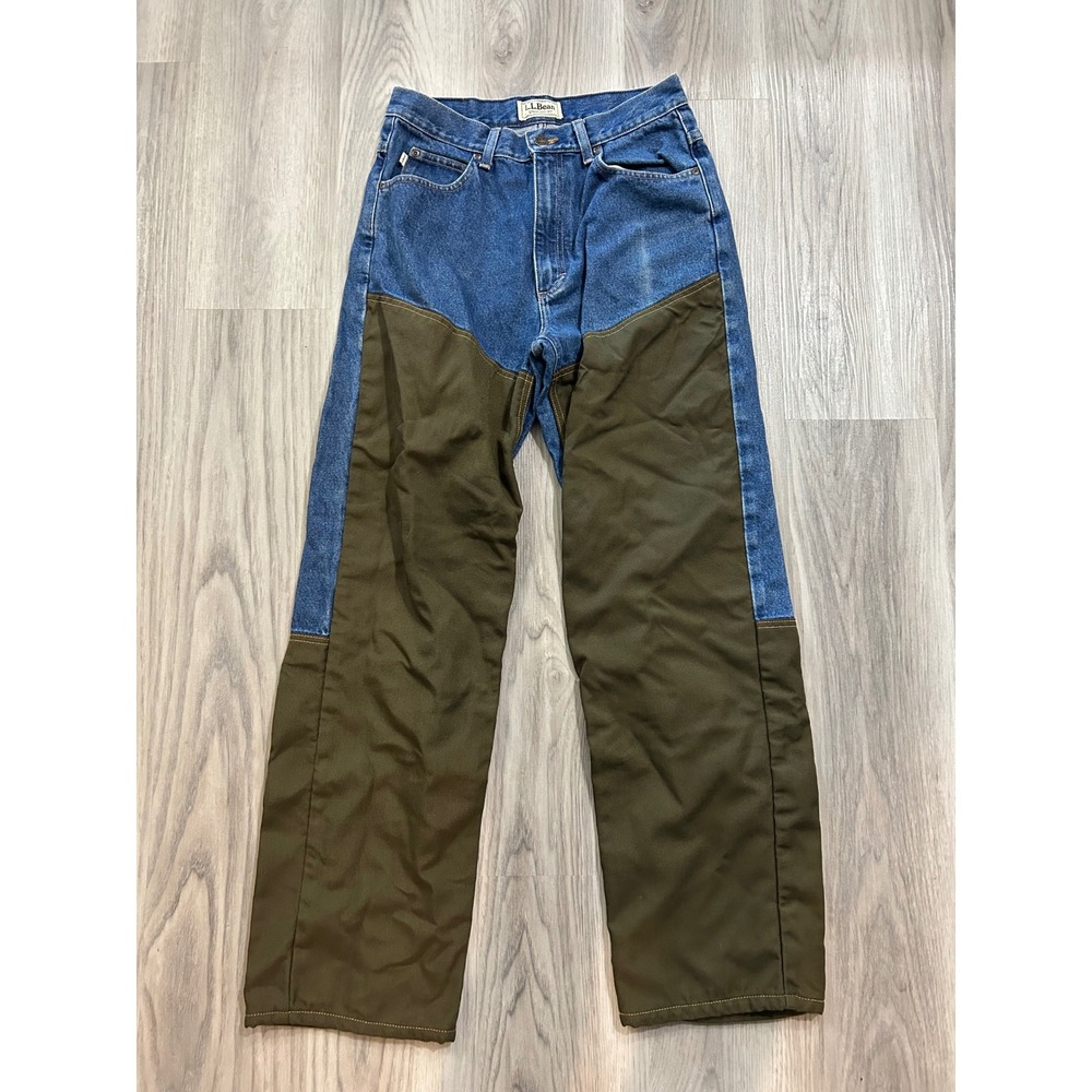 L.L. Bean Mens Standard Fit Upland Hunting Jeans Cotton Nylon 30x31 Blue Olive